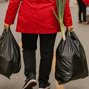 75L 200매 + 10매 추가 검정 마트봉투 시장봉지 포장용 비닐백 쓰레기봉투 음식물분리수거 다용도 시장비닐