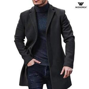 [위즈아이]남성 여름 남성 가을 겨울 세미 싱글 모직 코트 WI003CT