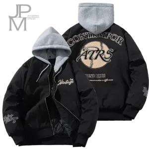 제이피엠 남자 스타디움 후드 점퍼 야구 점 퍼 항공자켓 블루종 자켓 봄 가을 겨울 3계절 착용가능 루즈핏 오버핏 누빔점퍼 겨울아우터 GA22