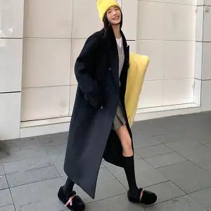 [유어하젤] 바비럽 누빔 오버핏 더블 롱코트_W3655