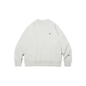 [하프클럽/]Champion 남성 엘보 패치 기모 모크넥 스웨트셔츠 크림 CKTS2F320CR