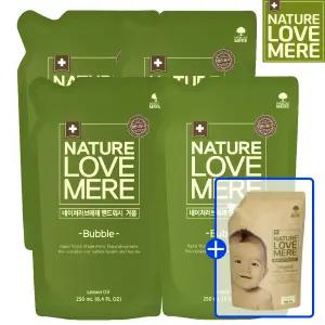 [BEST]네이쳐러브메레 유아 핸드워시 거품리필형 250ml 4팩 (GIFT) 500ml 오리지널향 세제 리필 1팩