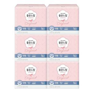 날개형 울트라날개 좋은느낌 대형 오리지널 울트라 날개 16입x6개 생리대