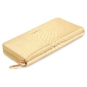 스코안 골드가죽 금색 황금색 심플 슬림 국내제작 지퍼 장지갑 1361