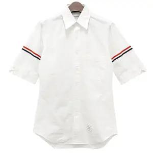 [명품] 25SS 클래식 삼선 스트라이프 반팔 셔츠 화이트 MWS242A 06177 100