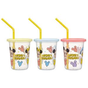 스케이터 미키프렌즈 풍선 스트로 텀블러 3p세트 빨대컵 투명 물컵 아동컵