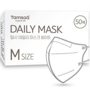 탐사 국내생산 데일리 컬러 마스크 새부리형 중형 (슬림핏) 화이트 50개입 1개