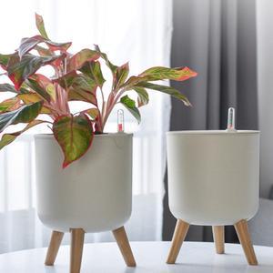 플라스틱 원형 저면관수 키큰화분 베란다 거실 인테리어 화이트 분갈이화분