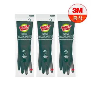 [3M]고리형 다크그린 고무장갑(대) 3개
