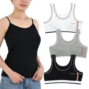 주니어 스포츠 브라 후크 노와이어 1단계 2단계 런닝 탑 여아 드로즈 속옷