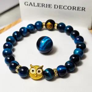 스노우베라 천연 호안석 팔찌 부엉이 염주 재물운 소원 행운 원석 팔찌