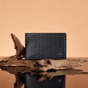 닥스 액세서리 [WOVEN PATTERN] 네이비 짜임패턴 소가죽 반지갑 DBWA5F860N2