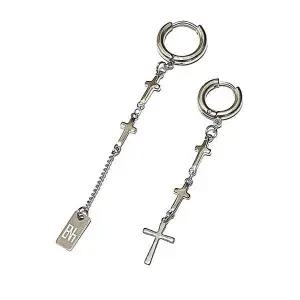 [이어넥핸즈][이어넥핸즈] 변색없는 써지컬스틸 태그십자가 귀걸이 귀찌 (56