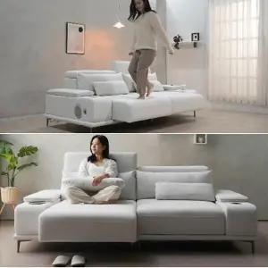 [특] 알토 3인 리클라이너 전동 슬라이딩 확장형 모션소파 바퀴없는 고급형 패브릭