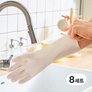 코멧 질긴 니트릴 고무장갑, 화이트, 중(M), 8세트 one option