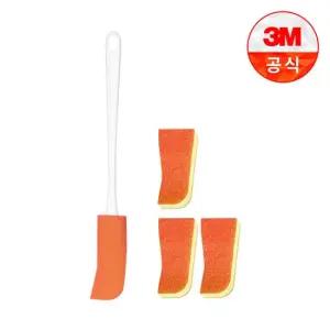 스테인레스 유리병용 보틀 수세미 핸들 1입+리필 1입)+리필 1입 3개