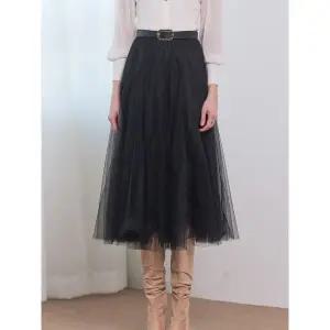 [하프클럽/]레이어드 밴딩 샤 롱스커트