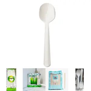 기본형 일회용 스푼 100개 세트/소품/캠핑/업소용/배달용/회식장소/장소불문사용/숟가락/수저/15cm/중간길