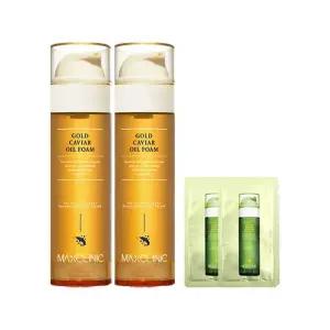 맥스클리닉  폼 클렌징 골드 캐비어 대용량 110g 2개+샘플 2개