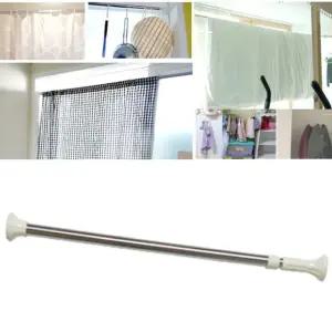 스텐레스 압축봉240 (옷걸이 커튼봉 샤워봉)/압축 커튼 샤워 설치 고정 욕실 화장실 가림막 걸이 옷장