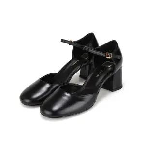 [시즌오프] 바바라 소가죽 베이직 여성 오픈 펌프스 6cm_BBI207