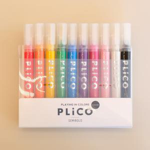 플리코 세미볼드펜 10색 세트 글라스 아크릴마카 아크릴펜 유리에 쓰는 펜