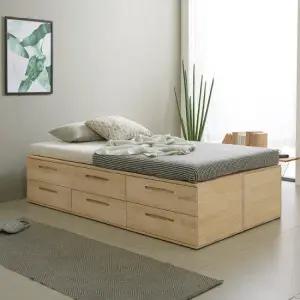 네시스 휴 SS 서랍형 2단 원목 수납침대_프레임 GM251C (착불)