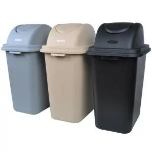 사각 스윙 휴지통 - 35리터 업소용 카페 학교/뚜껑/쓰레기통/가정/사무실/관공서/업소/식당/주방/유치원