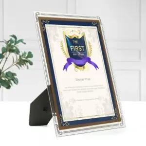 크리스탈유리상장액자A4골드탁상졸업장프레임 A4액자 졸업장액자 수료증액자 허가증액자