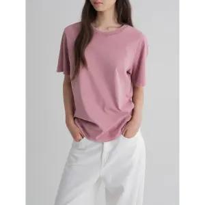 [에잇세컨즈] 가먼트다잉 반소매 티셔츠  핑크 (355742LYGX)