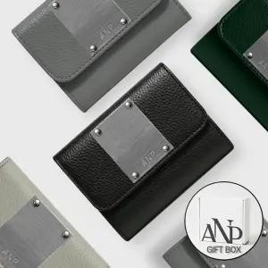 [기프트 박스]ANP 메탈 로고 아코디언 지갑 4COLOR