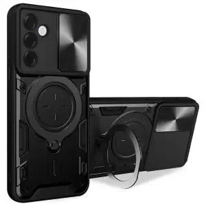 갤럭시 A36 A35 A25 A17 A16 A15 LTE 퀀텀6 5 와이드8 7 점프4 버디4 3 캠시크릿 카메라 보호 슬라이드 360도 회전 가로 세로 거치 메탈 스탠드 케이스