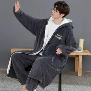 남성 겨울 잠옷 수면 가운 방한 털 홈웨어 파자마 실내복 바지 팬츠 빅사이즈