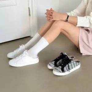 [하프클럽/]천연가죽 트위드 블로퍼