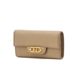 헤지스 액세서리 25SS [H CLIP] 베이지 소가죽 반지갑 HIWA5E081I3