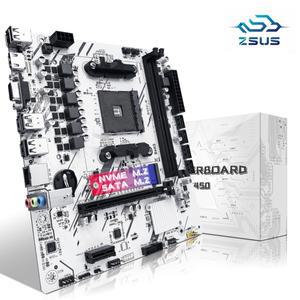 [로로구대]ZSUS B450 메인보드 AMD 프로세서 듀얼 채널 DDR4 메모리 AM4 메인보드 M.2 NVME(Ryzen 5500 560