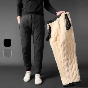 남성 겨울 패딩 바지 기모 융털 방한 긴바지 2컬러