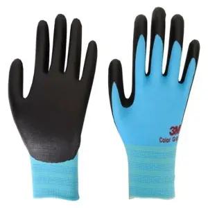 3M 안전장갑 NBR 폼 코팅장갑 컬러그립 스카이S 10조 자재