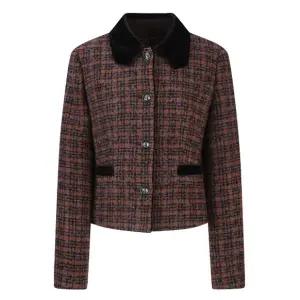 [롯데백화점]씨 부클 체크 벨벳 트리밍 자켓 - SJJAY1134