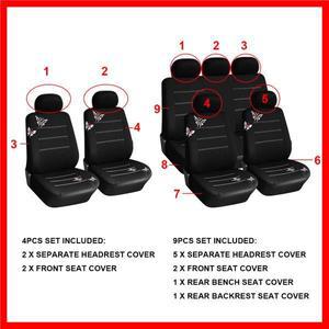 앞뒤 카시트 커버 세트 카시트 보호 매트 보호대 쿠션 나비 자수 4 개 9 개 세트