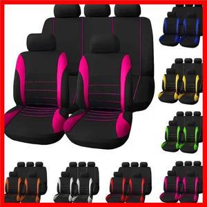 시트 커버 9pcs 세트 자동차 쿠션 자동차 액세서리 시트 보호 5인승 유니버설 블랙 그레이 블루 레드