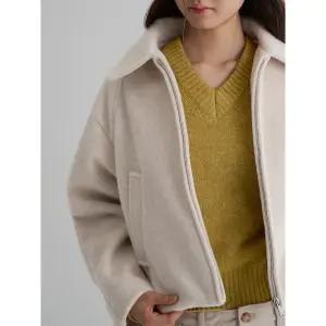 [에잇세컨즈] 헤어리 집업 점퍼  아이보리 (325X39LY20)