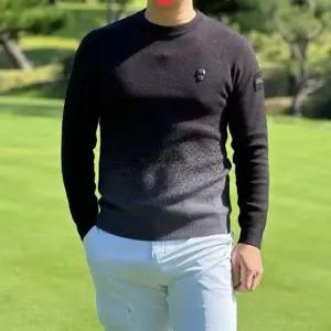 골프웨어 어메이징 그라데이션 패치 라운드 골프 니트 티셔츠