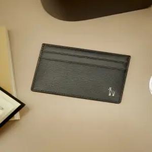 헤지스 액세서리 남성 25SS [스테디셀러] 블랙 단색 소가죽 카드지갑 WUHO5E305BK