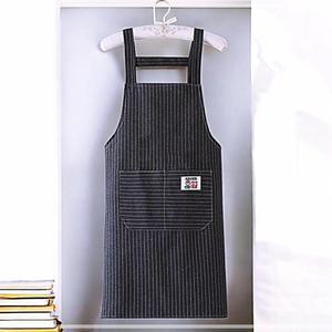 H형 공방 면 바리스타 서빙 스트라이프 앞치마 어깨 에이프런 작업용 천 카페 코튼 패브릭 홀