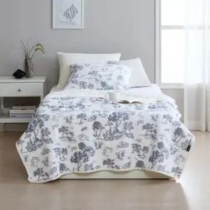 [코스트코]박홍근홈패션 극세사 면 양면 스프레드 - 싱글, 아이보리블루