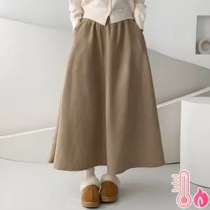 [겨울도 예쁘게] 양털 코듀로이 플레어 스커트 기모안감 겨울 골덴 롱치마 A라인