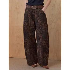 [마쟈]빈티지 레오파드 커브드 와이드 코튼 팬츠_P408223269
