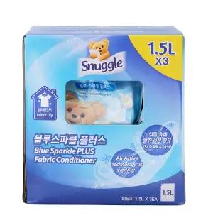 스너글 섬유유연제 블루 스파클 플러스 리필 1.5L 3개
