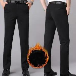 남성 겨울 슬랙스 데일리 스판 따뜻한 남자 기모 슬랙스 정장 바지 등산 골프